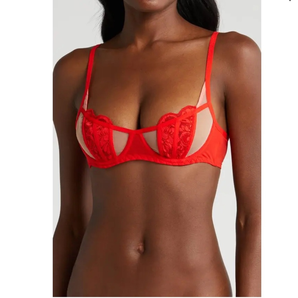 HAH Caged Up Bra with underwire in blood orange